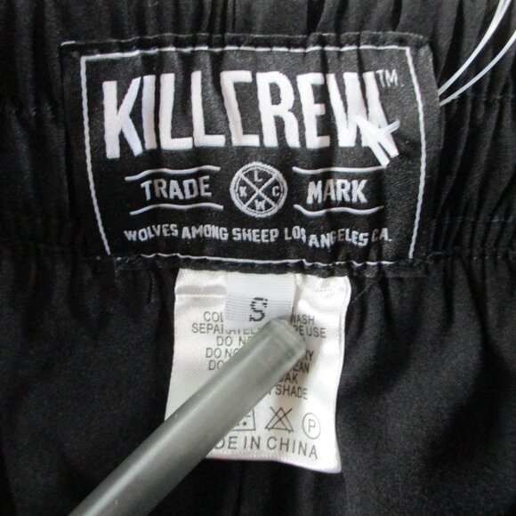 Kill Crew Nylon Tech Pants Mens Small Black Yellow USA Flag Embroidered Logo Gym - Picture 9 of 11